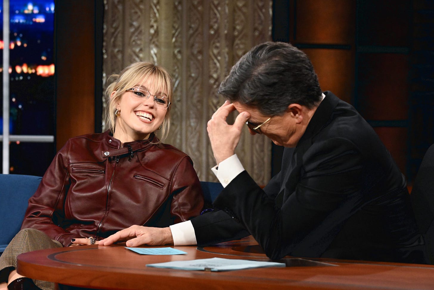 Renee Rapp Celebrates 24th Birthday During "Late Show With Stephen Colbert"  Interview (First Look)