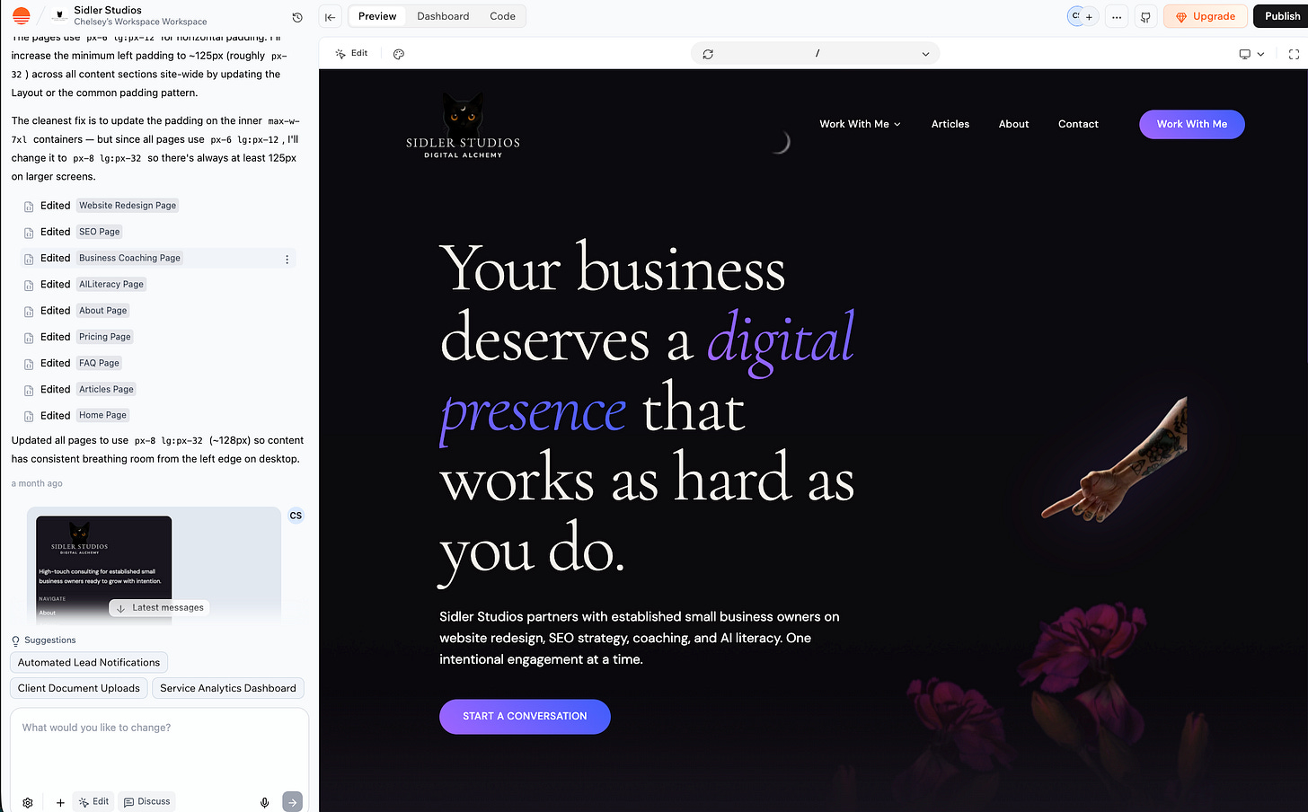 Screenshots of 2 apps built on base 44 by vibe coding