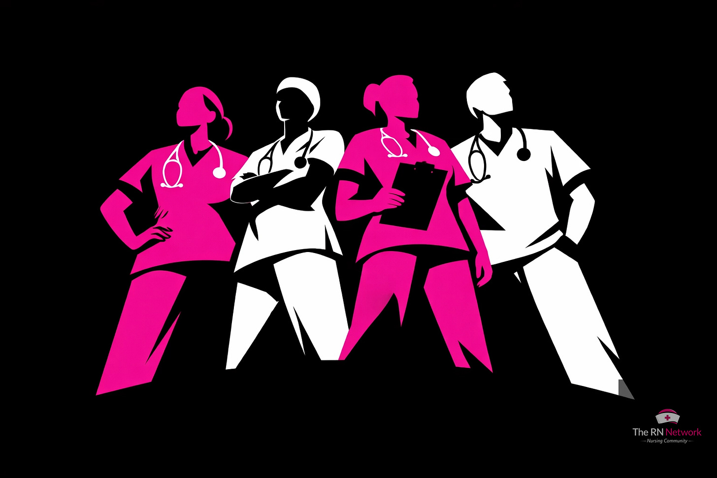 Team of nurses standing together as advocates for child trafficking survivors Team of nurses standing together as advocates for child trafficking survivors
