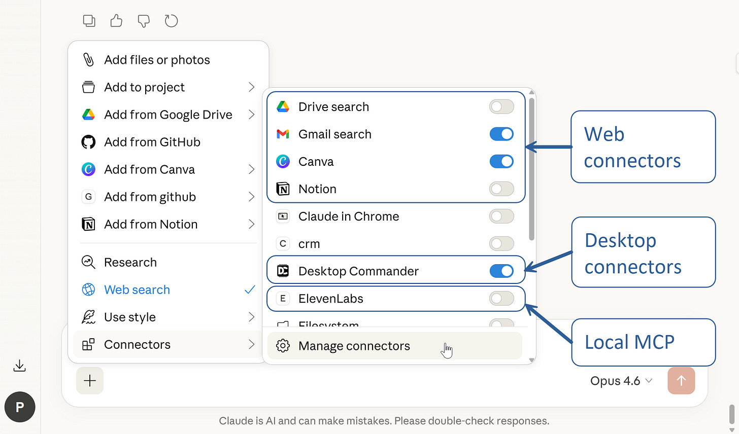 Claude Desktop, Cowork, Code Tab connectors Claude Desktop, Cowork, Code Tab connectors