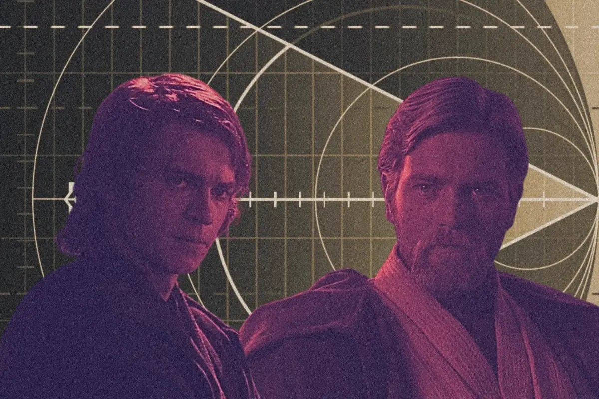 Anakin Skywalker and Obi-Wan Kenobi. Anakin Skywalker and Obi-Wan Kenobi.