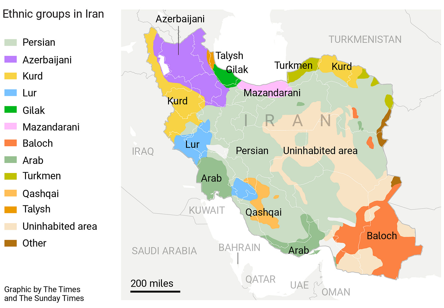 Map of Iran showing the ethnic groups Map of Iran showing the ethnic groups