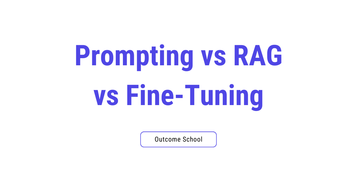 Prompting vs RAG vs Fine-Tuning - Outcome School Newsletter