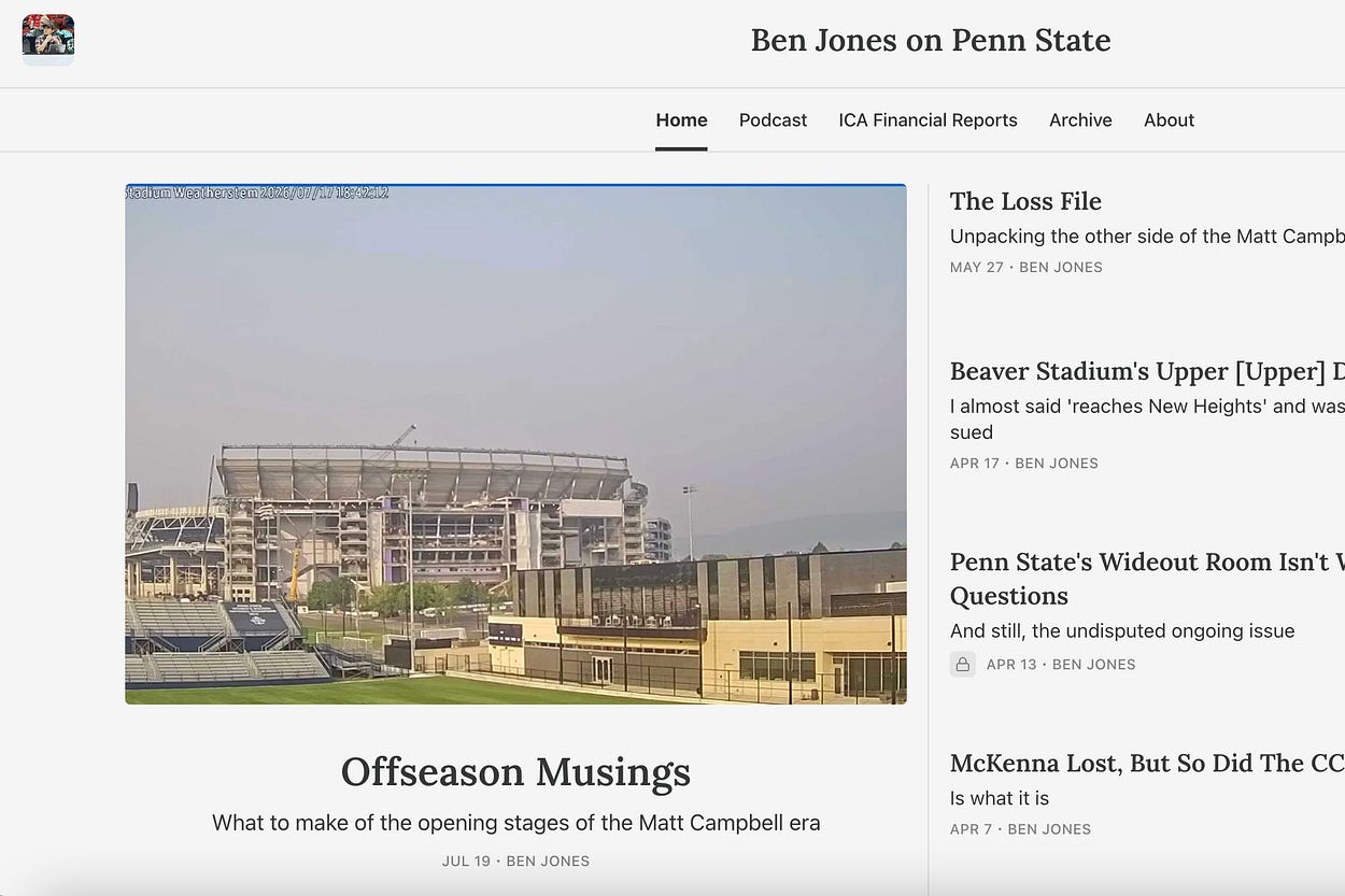 Ben Jones on Penn State | Substack