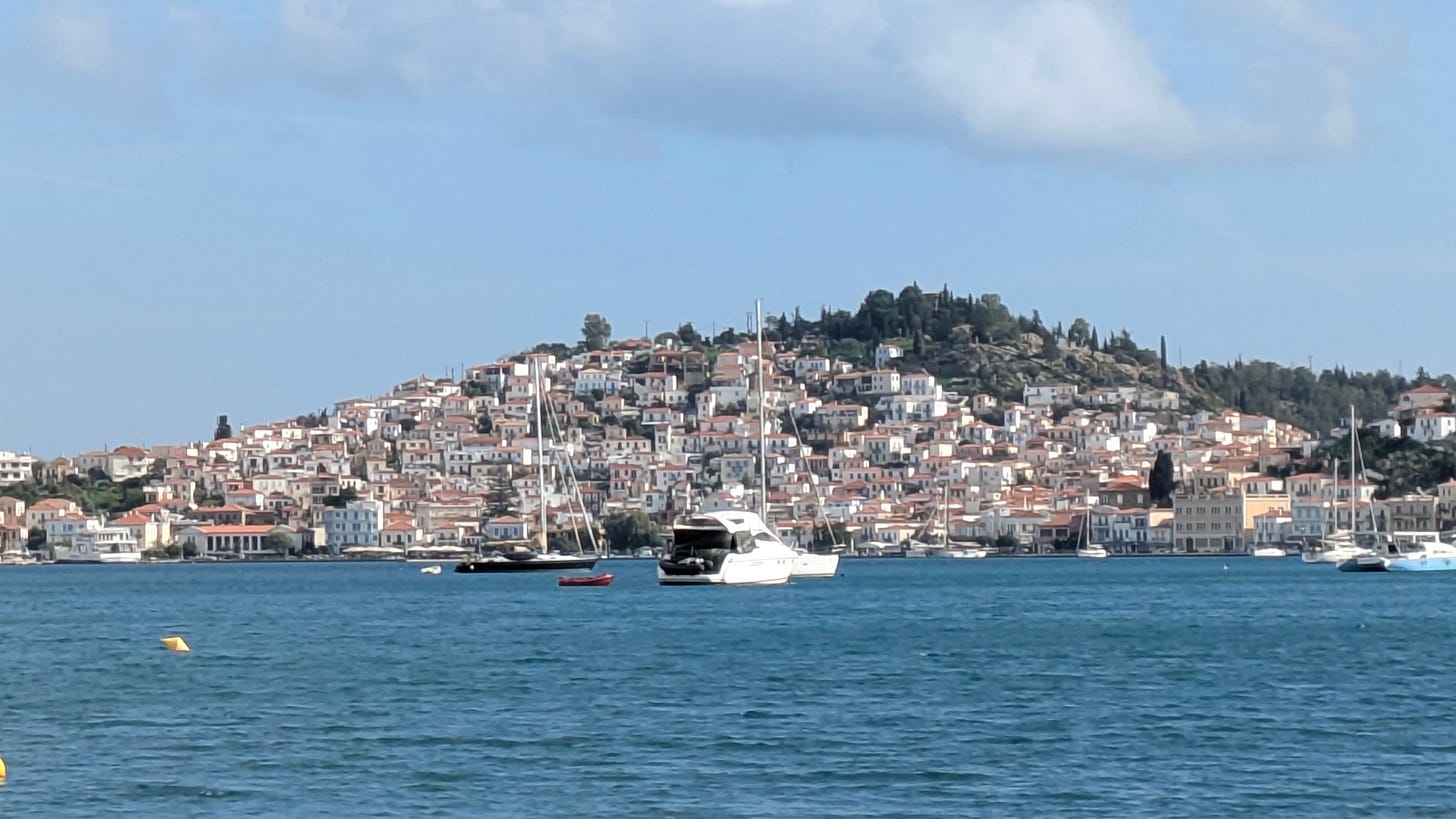 view of poros greece view of poros greece
