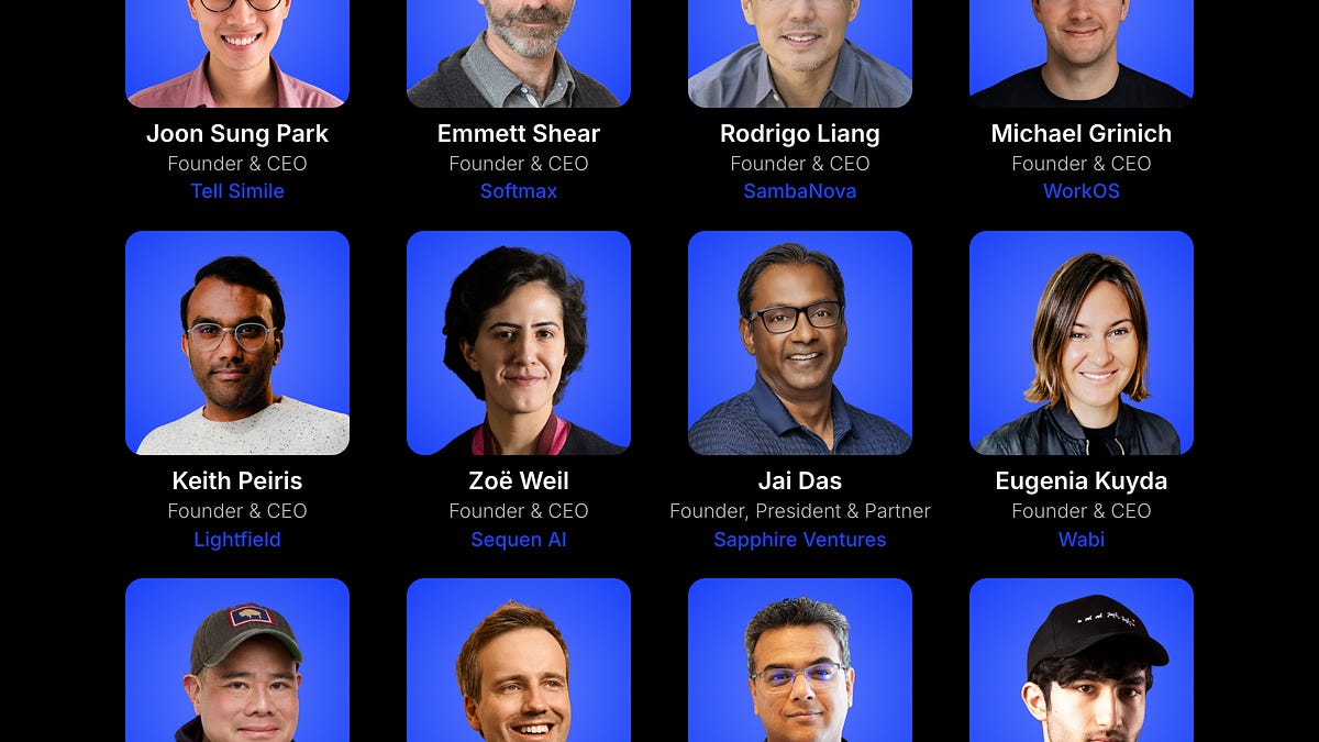 Cerebral Valley AI Summit 公布讨论组嘉宾：Emmett Shear、Simile、SambaNova、WorkOS 创始人将主持