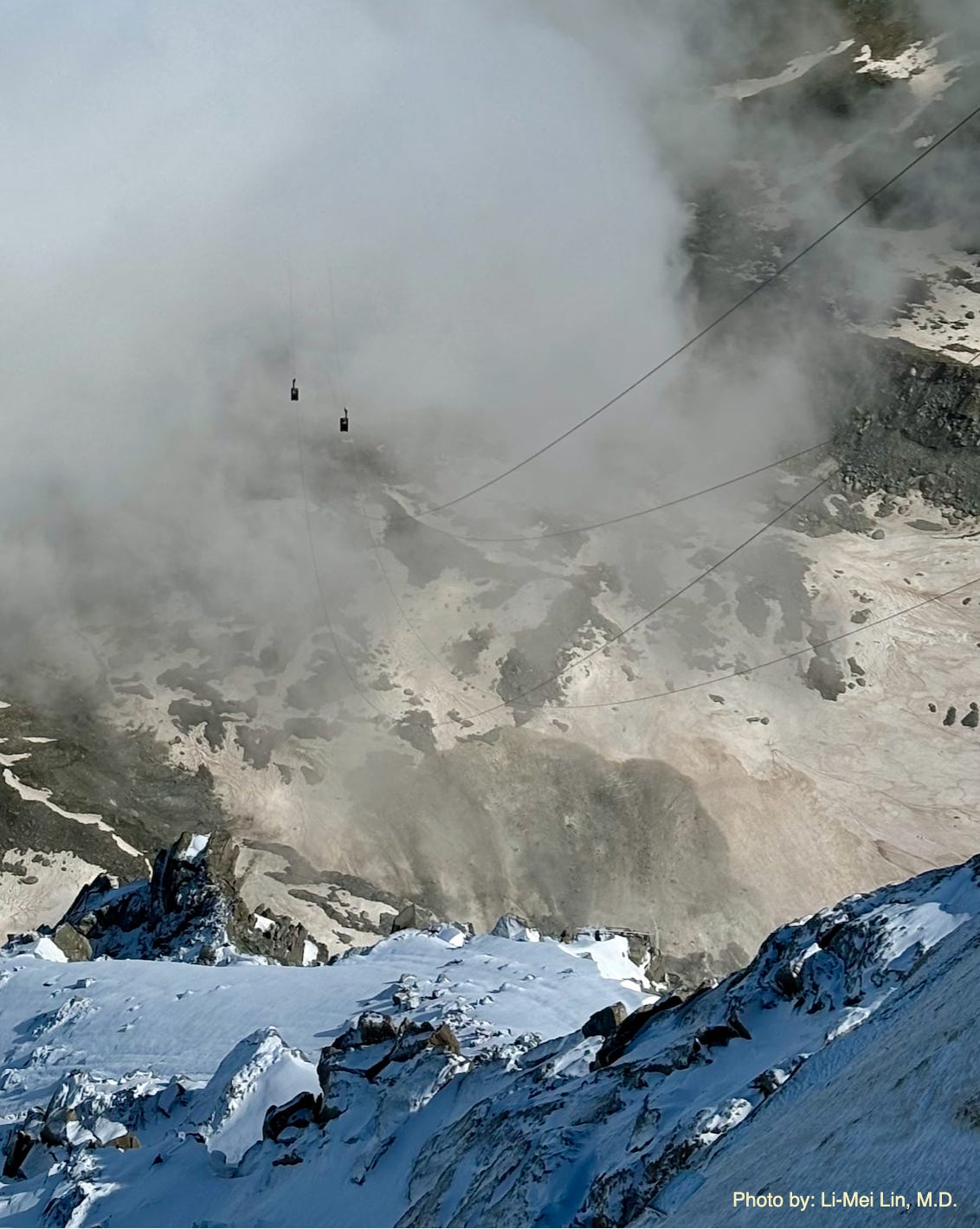 Aiguille du Midi tram, Chamonix, France by Li-Mei Lin, M.D. Aiguille du Midi tram, Chamonix, France by Li-Mei Lin, M.D.