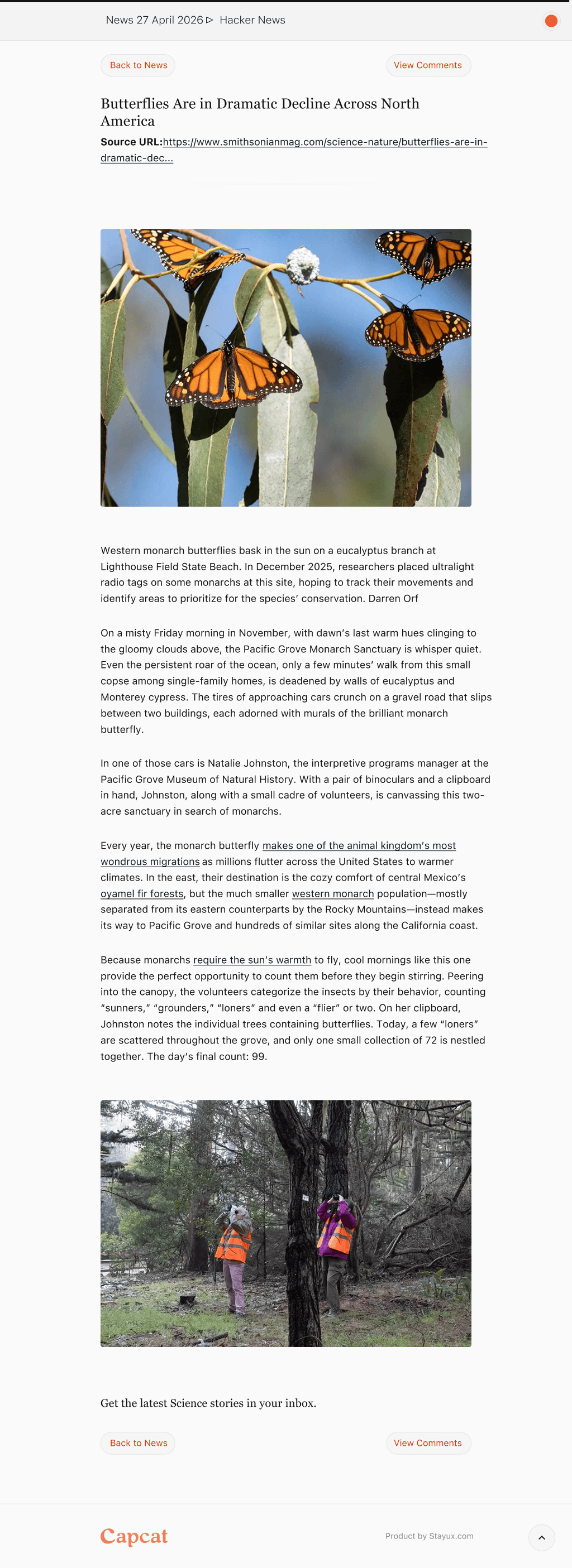Capcat HTML Output - Article view (light theme)