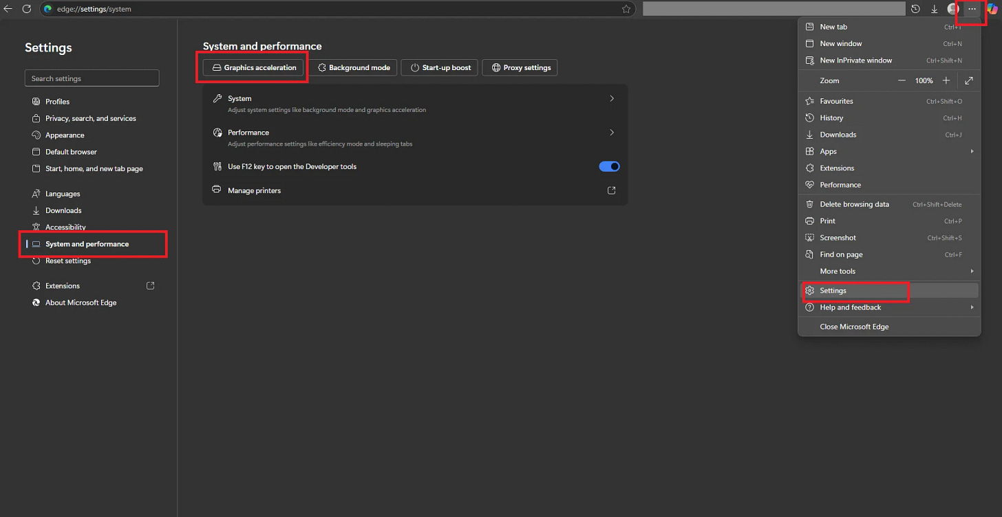 Edge Browser Settings 1