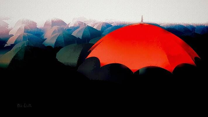 Transcendental Painting - The Red Umbrella by Bob Orsillo Studio d'artista