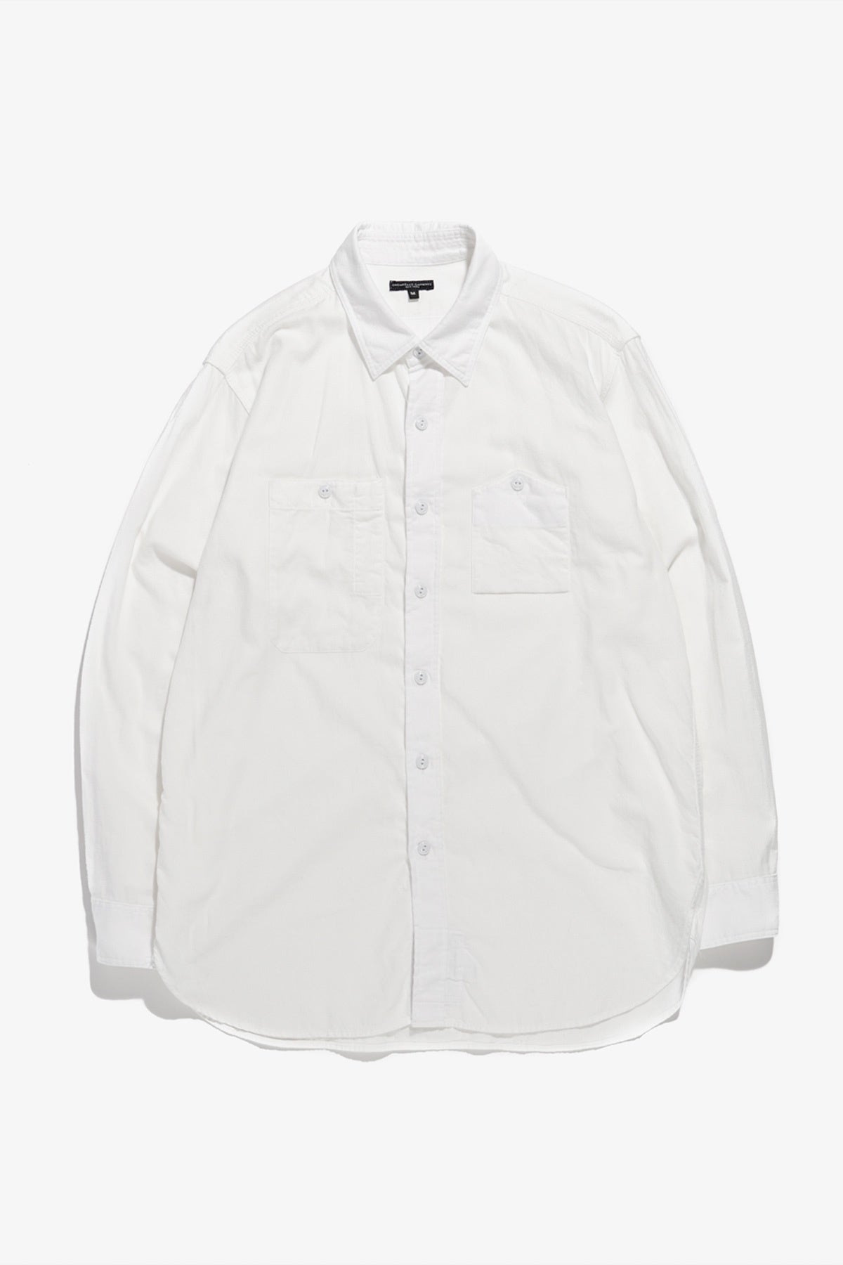 Engineered Garments - Work Shirt - White Solid Cotton Flannel - Canoe Club Engineered Garments - Work Shirt - White Solid Cotton Flannel - Canoe Club