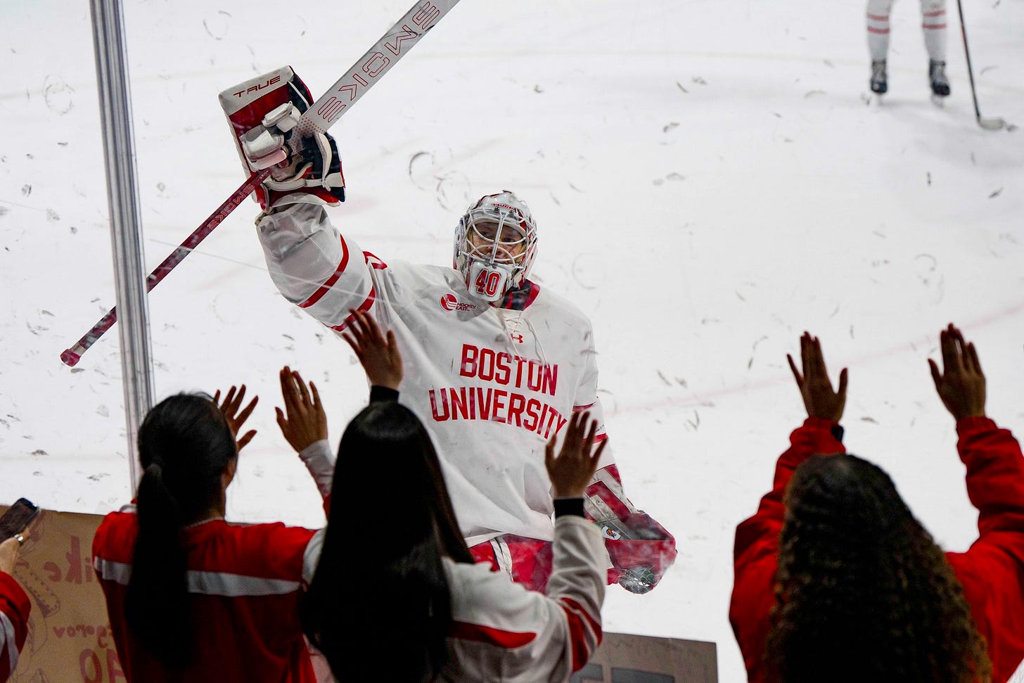Mikhail Yegorov salutes the Dog Pound after a win
