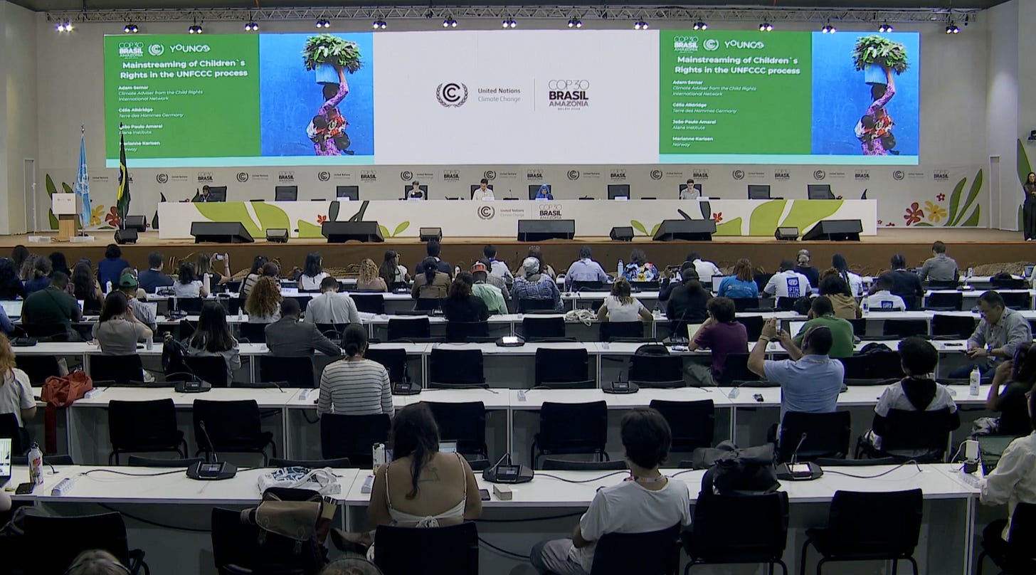 Screenshot from the Youth-led Climate Forum at COP30 in Belém, Brasil. 