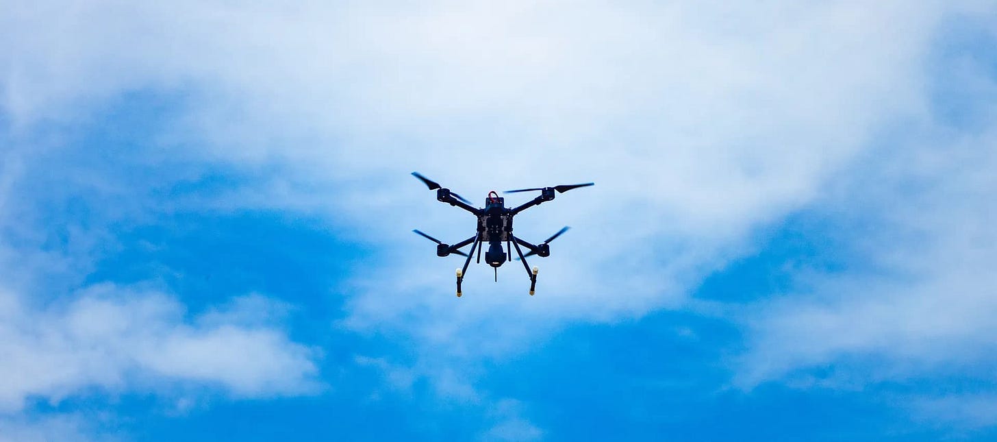 Terra Industries autonomous aerial system in flight Terra Industries autonomous aerial system in flight