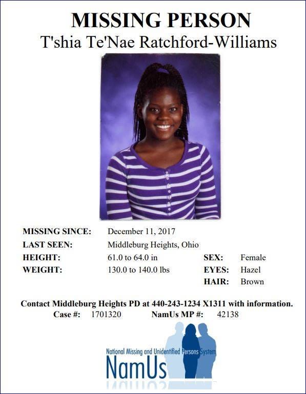 T'shia Te'Nae Ratchford-Williams missing