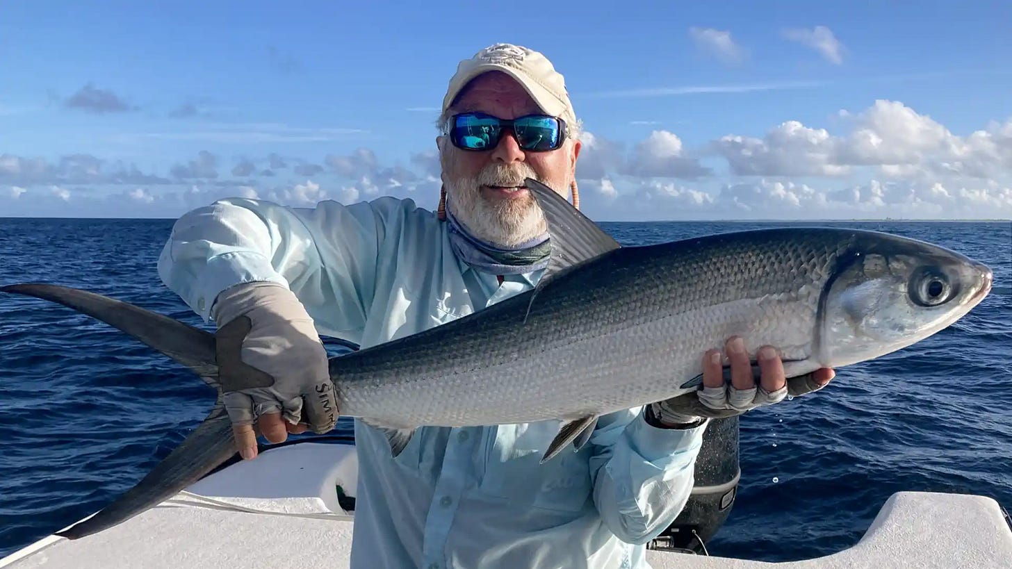 Ron Gager with Milkfish at Christmas Island