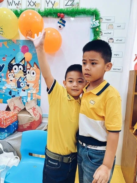 Celebrating Rafa's birthday at school