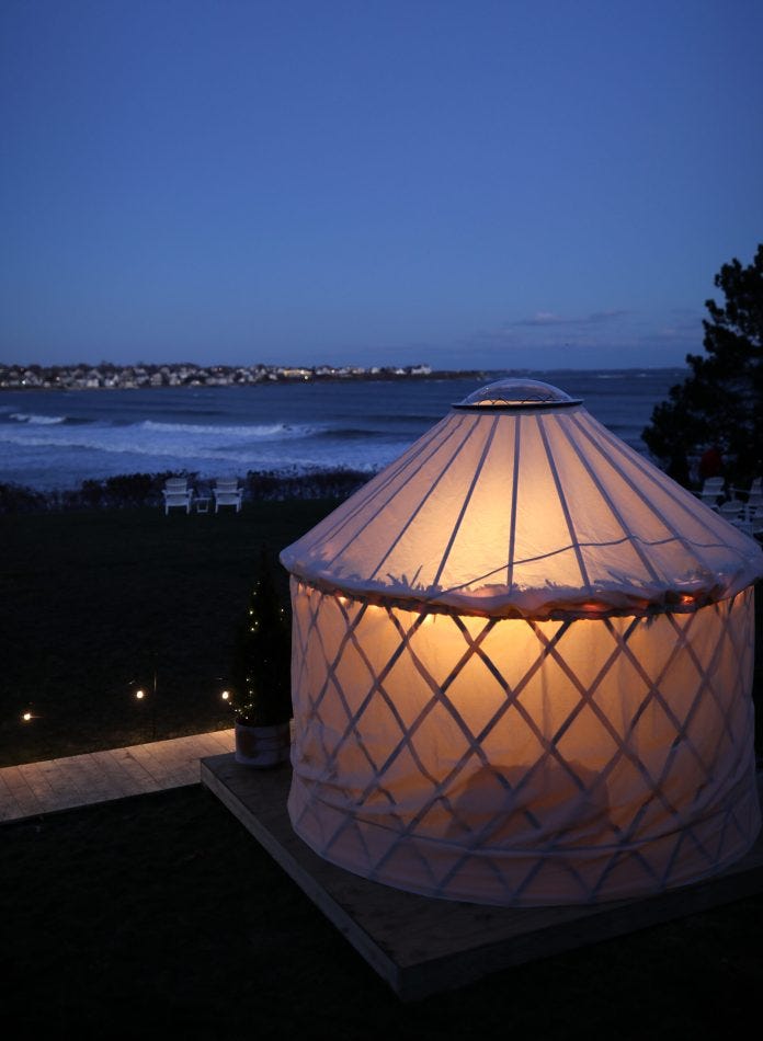Yurts at The Chanler at Cliff Walk.Photo Credit: Maaike Bernstrom Photography