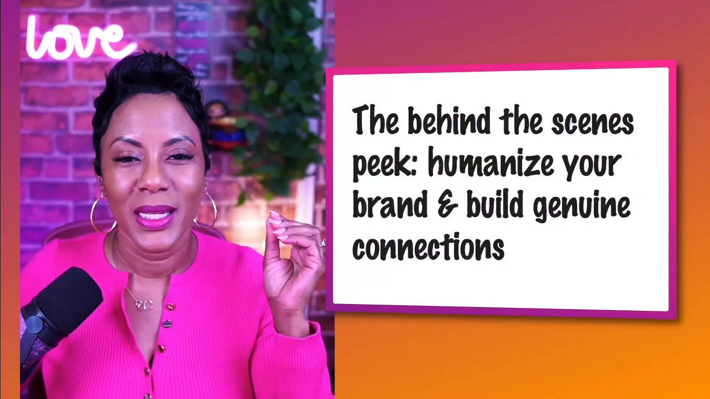 Behind the scenes livestream format slide Behind the scenes livestream format slide