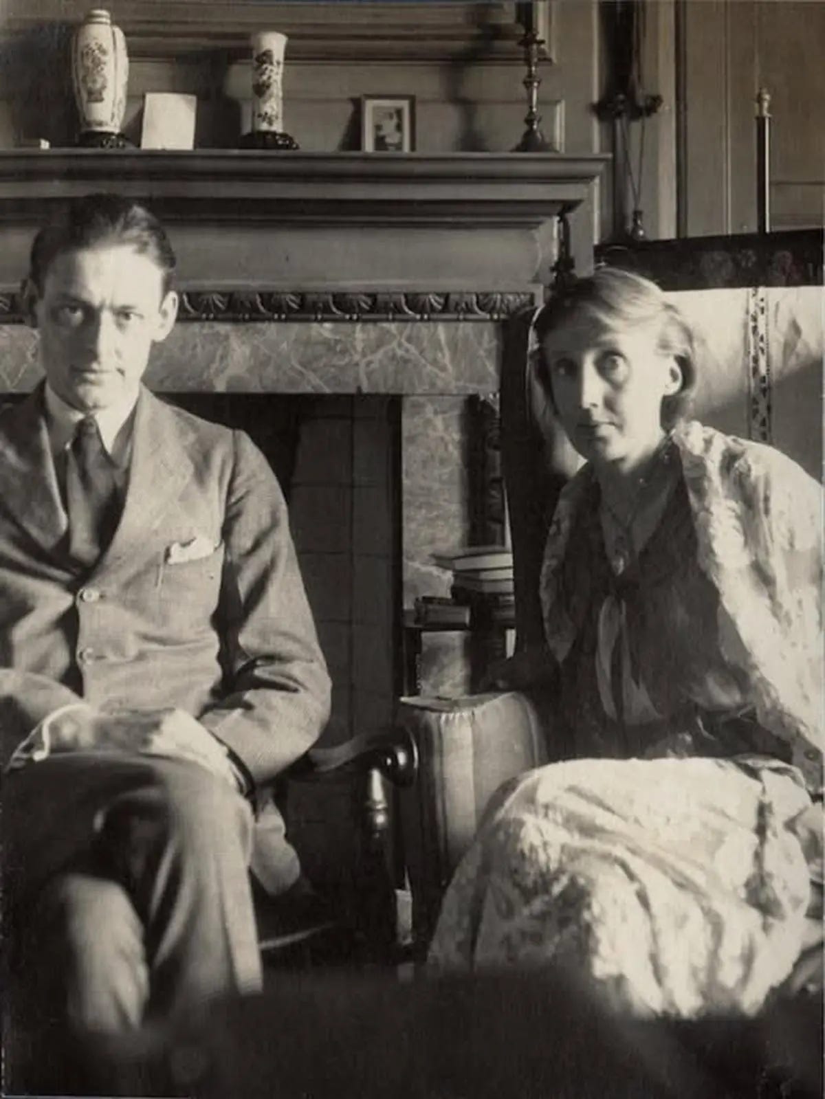 Virginia Woolf with T.S. Eliot. The two, along with James Joyce, form the great trinity of literary Modernism.