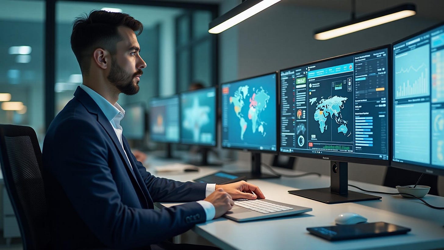 AI-powered project manager working efficiently with automated workflows