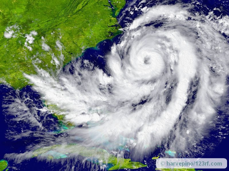 huge hurricane over Florida - hurricanes, depression, and recovery