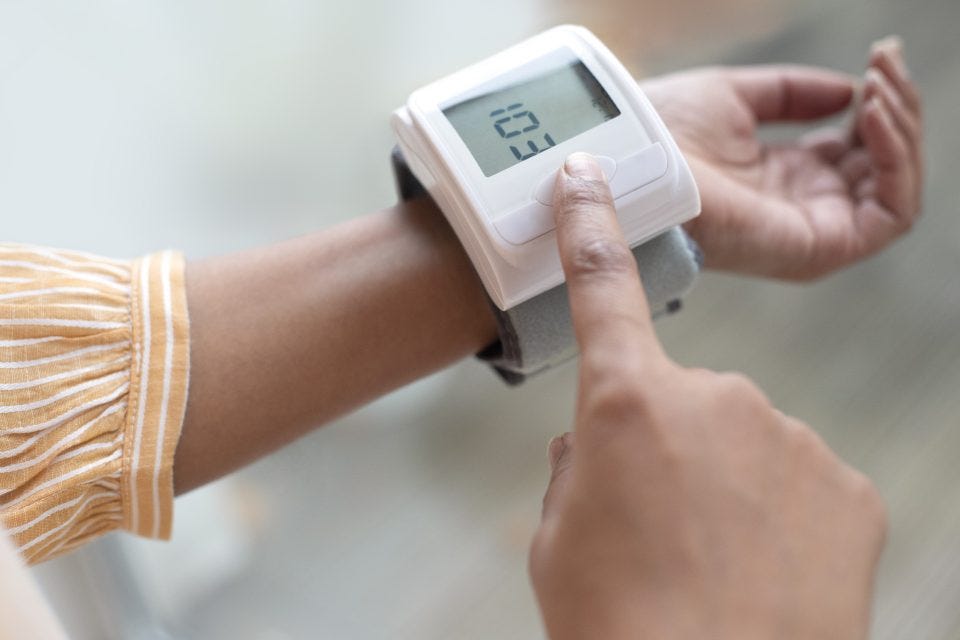 The American Heart Association considers a systolic blood pressure below 120 mm Hg and a diastolic blood pressure below 80 mm Hg to be “normal” for adults.