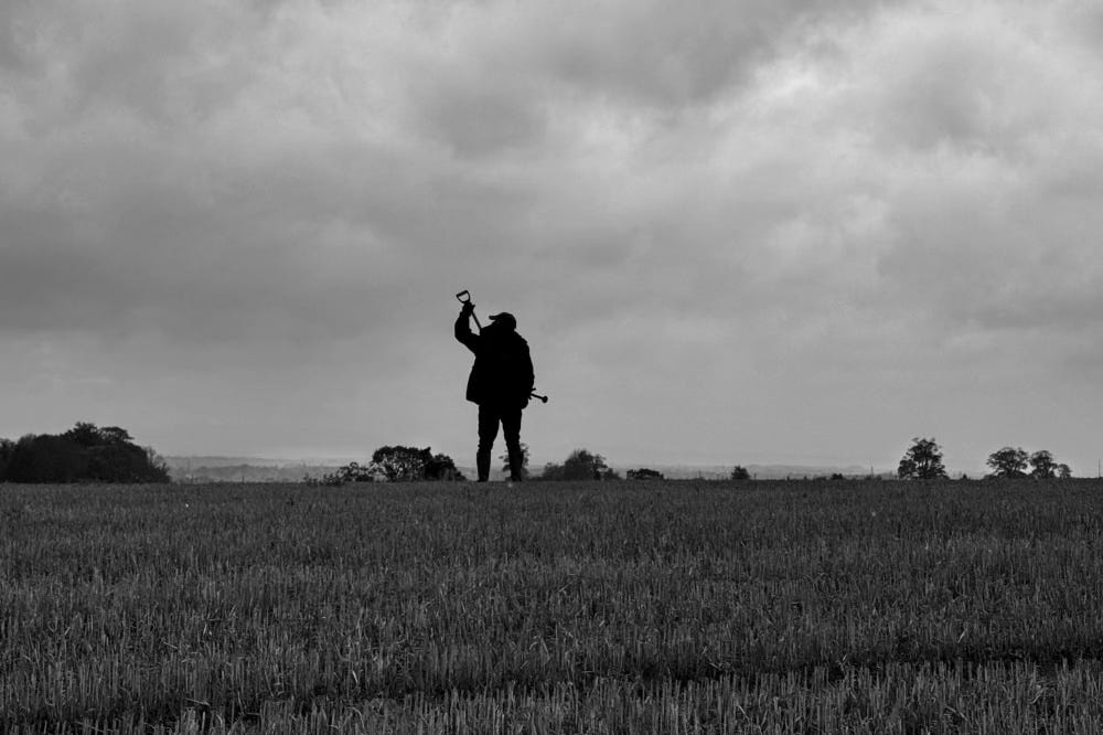 Like an ancient warrior pulling a sword, I stand on a hill pulling a spade. Ok, so not quite like an ancient warrior.