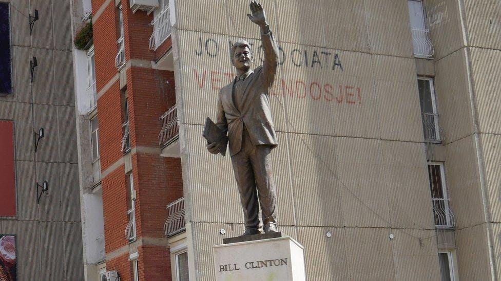 Bill Clinton statue in Pristina, the Kosovo capital Bill Clinton statue in Pristina, the Kosovo capital