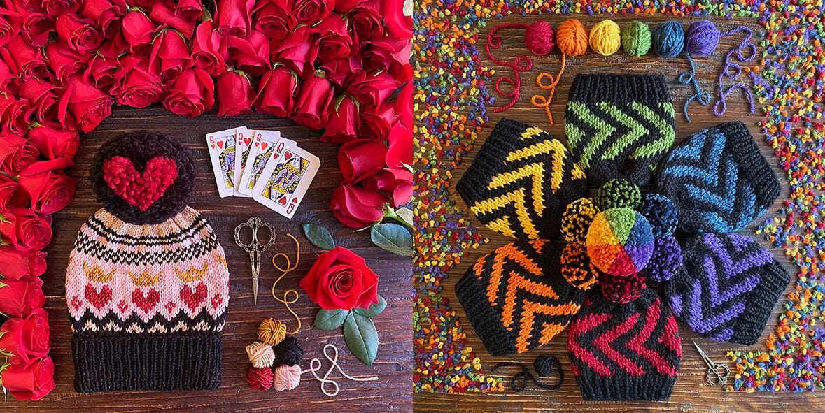 colorful knitted hats