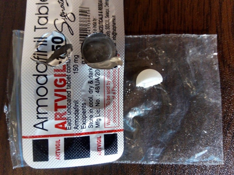 Half dose of Armodrafinil Armodrafinil