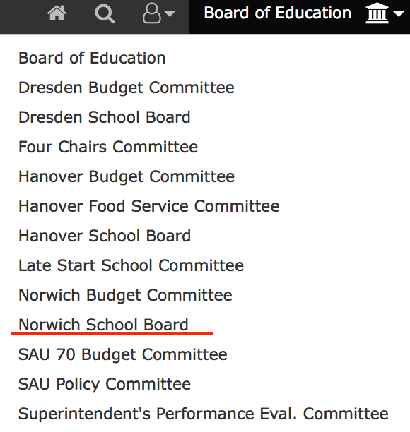 screen shot of BoardDocs.com