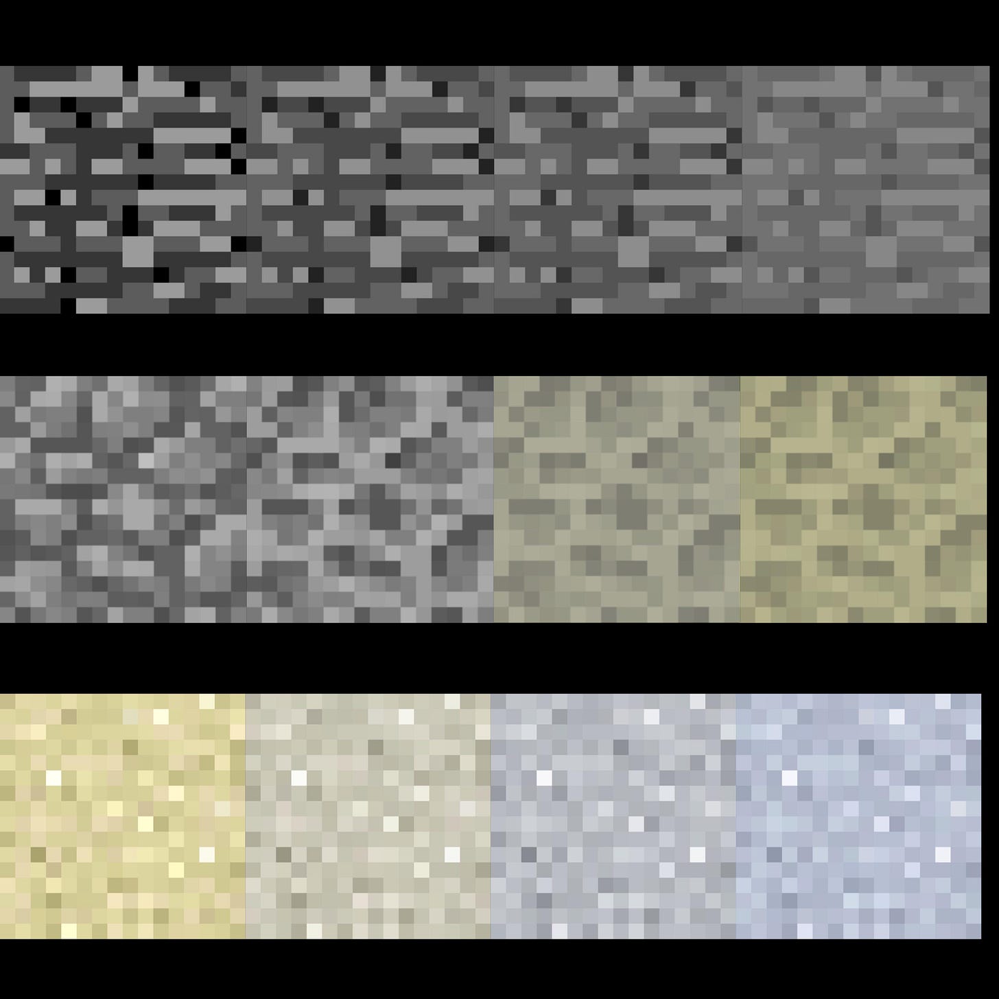 r/Minecraft - A visual representation of how textures are recycled in Minecraft