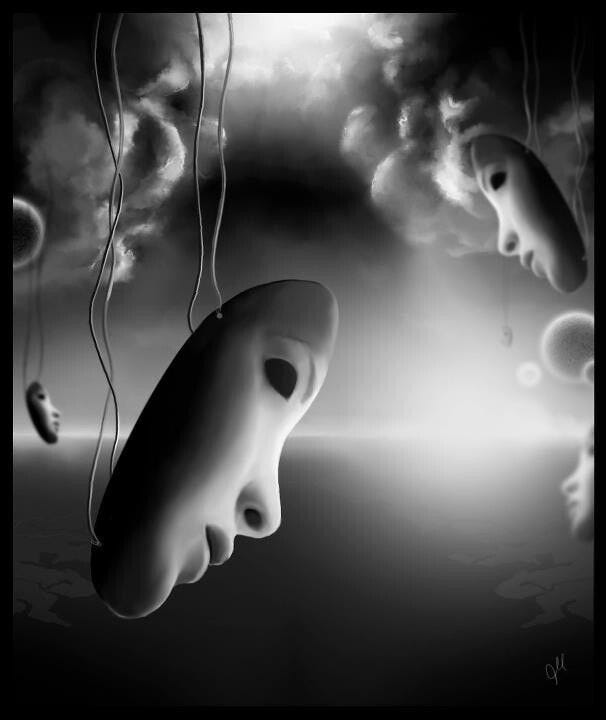 When the masks fall off | Surreal art, Artwork, Surrealism