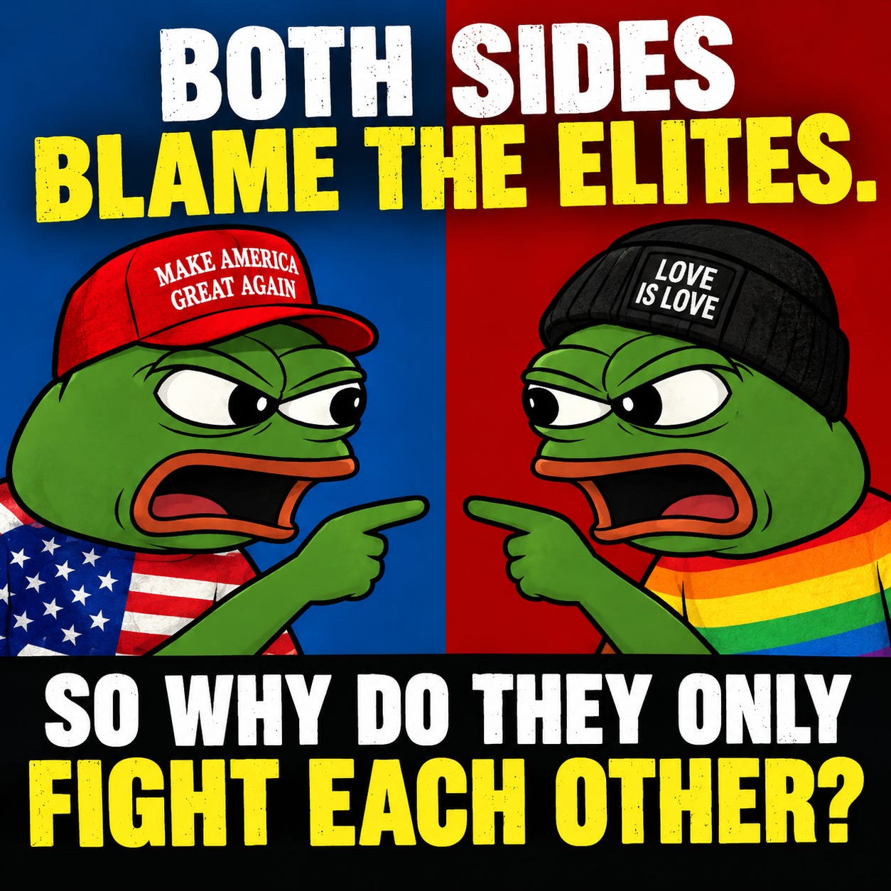 Why Are We Broke? Both Sides Blame The Elites! -So why do we fight each other?