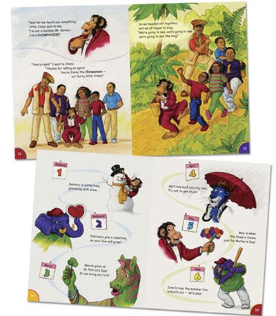 Design a children's picture book using spot illustrations. Design a children's picture book using spot illustrations.
