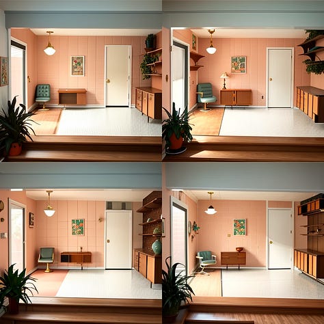 Mid Century Modern Interior Design AI generated
