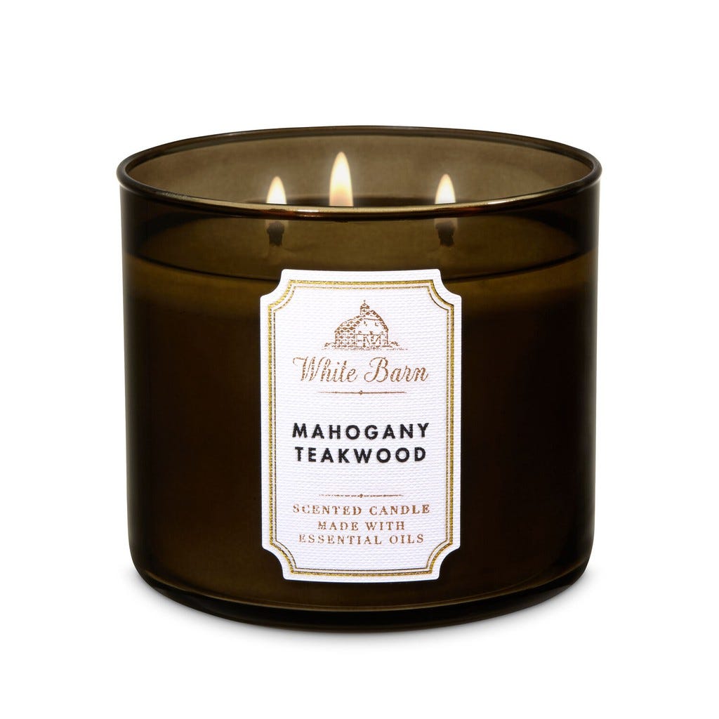 AUTHENTIC Bath and Body Works MAHOGANY TEAKWOOD 3-Wick Scented Candle ... AUTHENTIC Bath and Body Works MAHOGANY TEAKWOOD 3-Wick Scented Candle ...