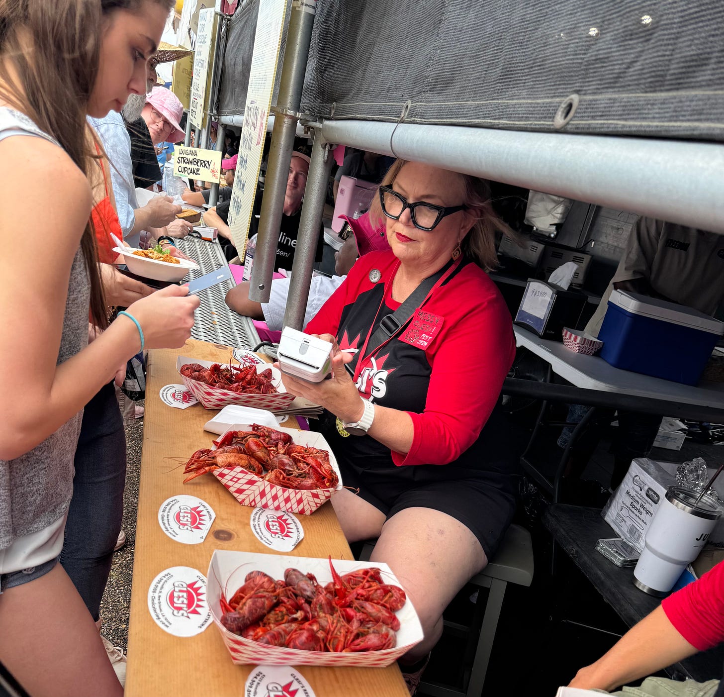 food stall selling boiled crawfish food stall selling boiled crawfish