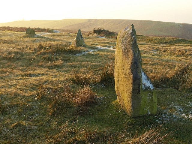 A group of stone formations in a field

AI-generated content may be incorrect.