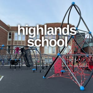 We love all the rope features at the incredible playground at Highlands School.