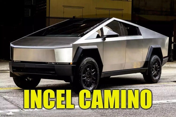 Photo by Las Superchivas on March 25, 2024. May be an image of car, wheel and text that says 'INCEL CAMINO'.