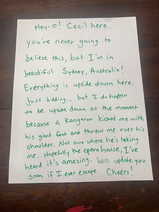 Image of handwritten note. Full text found in body of post.