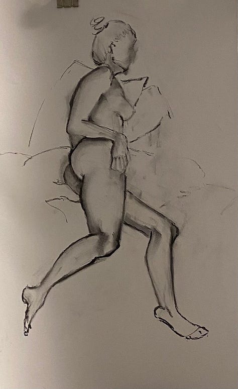 life drawings of a nude female