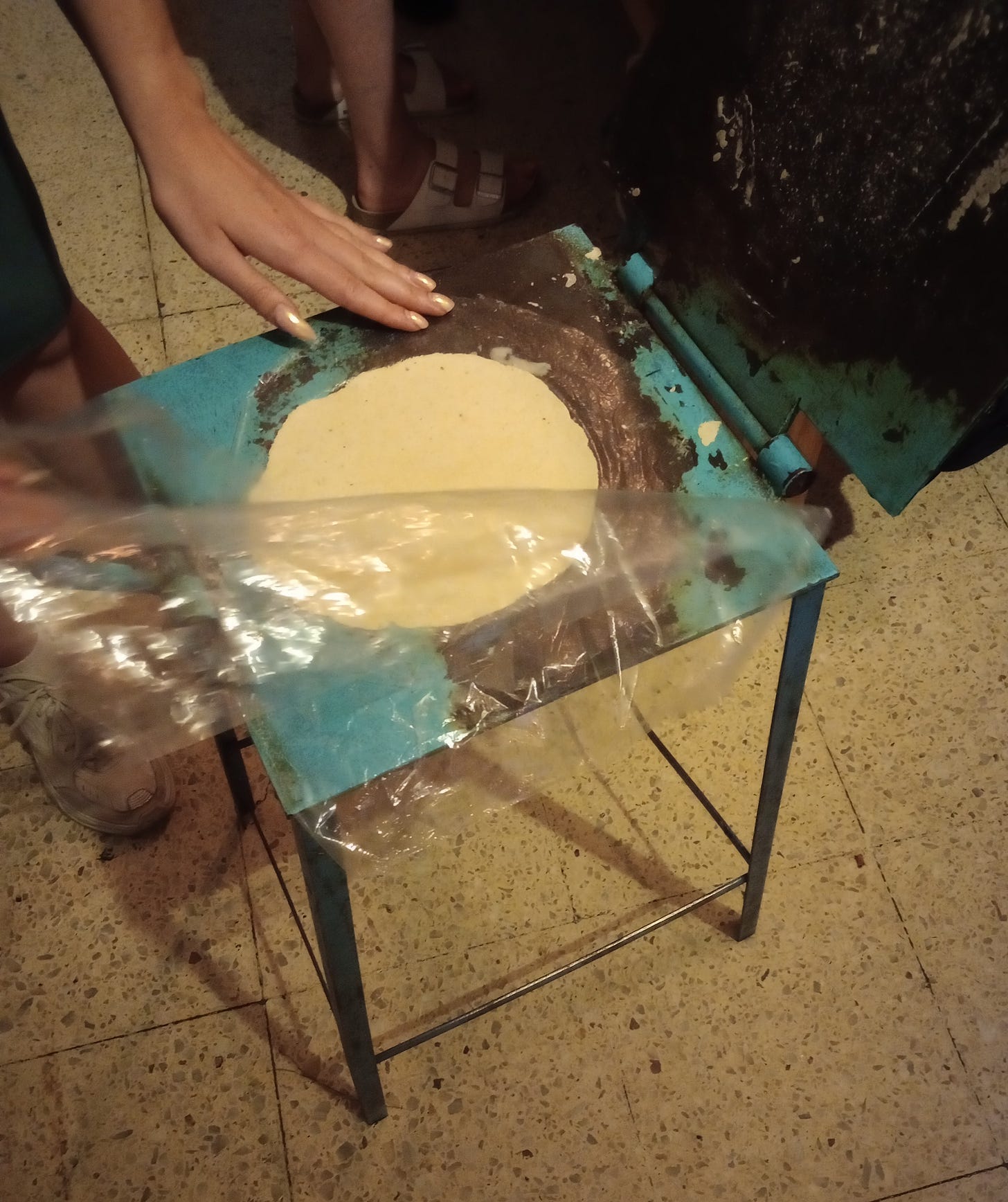 Traditional, well-used, tortilla press