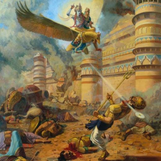 Narakasura killed by Vishnu, not Krishna or Satyabhama - Puranas