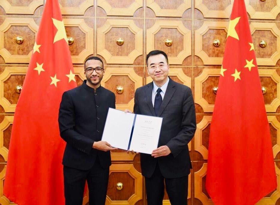 With the Chinese Ambassador- H.E. Ma Xinmin, upon completing a three months Governance program at Peking University. With the Chinese Ambassador- H.E. Ma Xinmin, upon completing a three months Governance program at Peking University.
