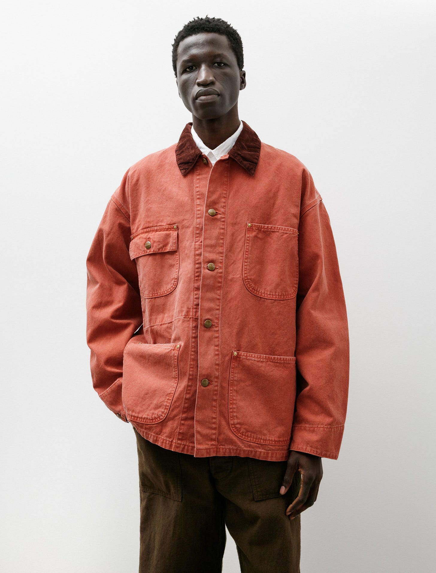 orSlow Relax Fit Oxford Coverall Red orSlow Relax Fit Oxford Coverall Red