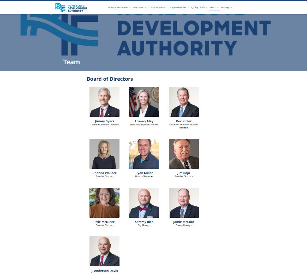 Rome Floyd Development Authority--Benevolent Champions, Useful Idiots, or Evil Conspirators?