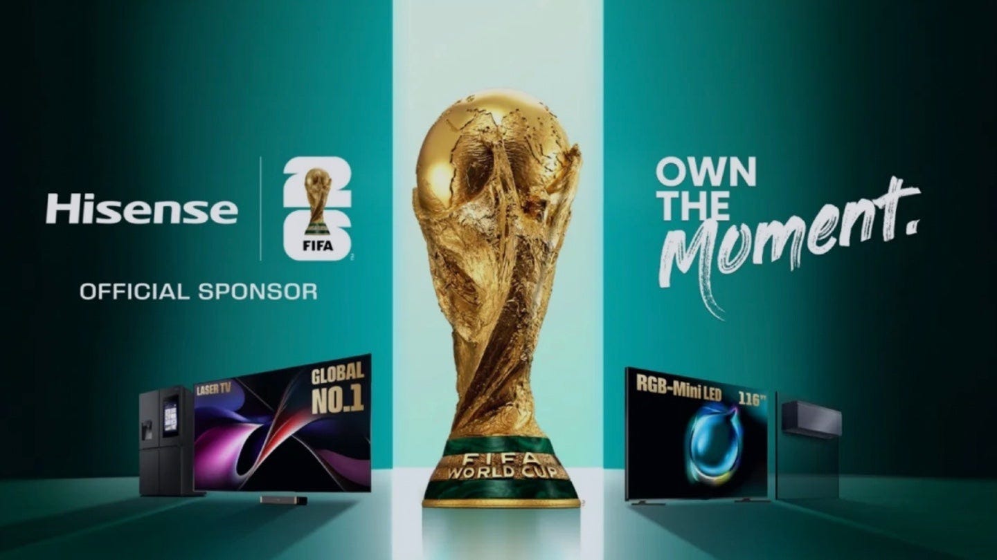 Hisense takes penultimate FIFA 2026 World Cup partnership slot - Sportcal